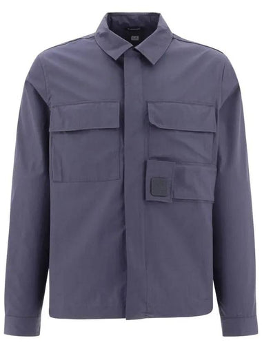 Metropolis Gabardine Zipper Long Sleeve Shirt Blue - CP COMPANY - BALAAN 1