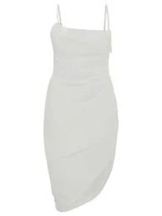 La Robe Saudade Asymmetric Draped Midi Dress White - JACQUEMUS - BALAAN 2