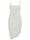 La Robe Saudade Asymmetric Draped Midi Dress White - JACQUEMUS - BALAAN 2