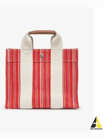 XS STRIPED LINEN TOTE BAG RED TOTEXSFRED - RUE DE VERNEUIL - BALAAN 1