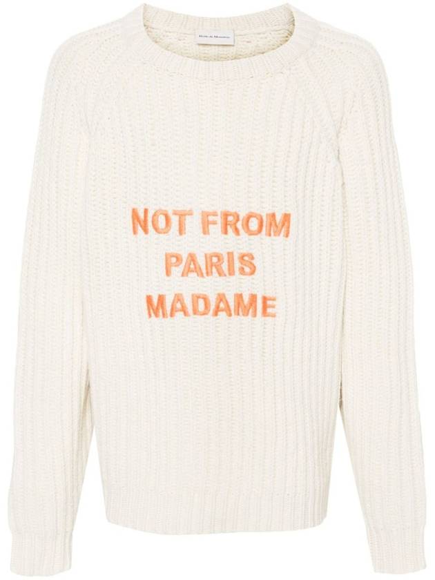 Drôle De Monsieur Le Maille Tressée Slogan Sweater - DROLE DE MONSIEUR - BALAAN 1