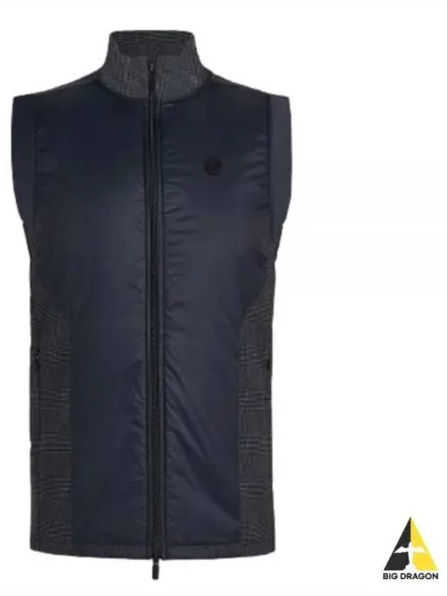 Men's Glen Plaid Track Vest Onyx - G/FORE - BALAAN 2