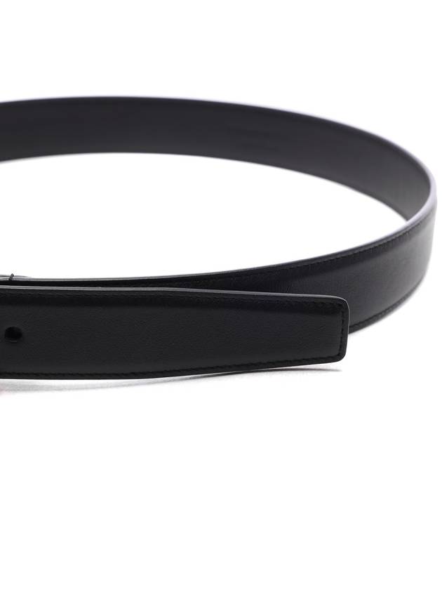 Monogram Buckle Leather Belt Black - SAINT LAURENT - BALAAN 6