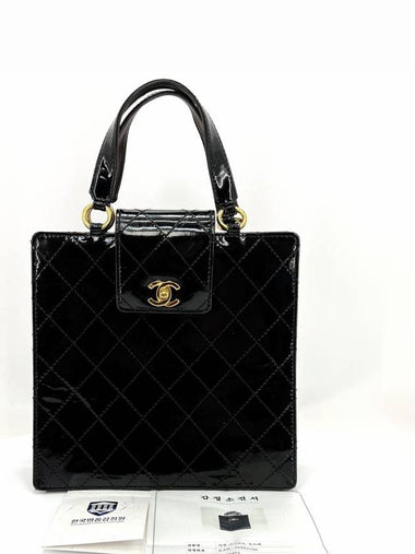 Patent gold women s tote bag black - CHANEL - BALAAN 1