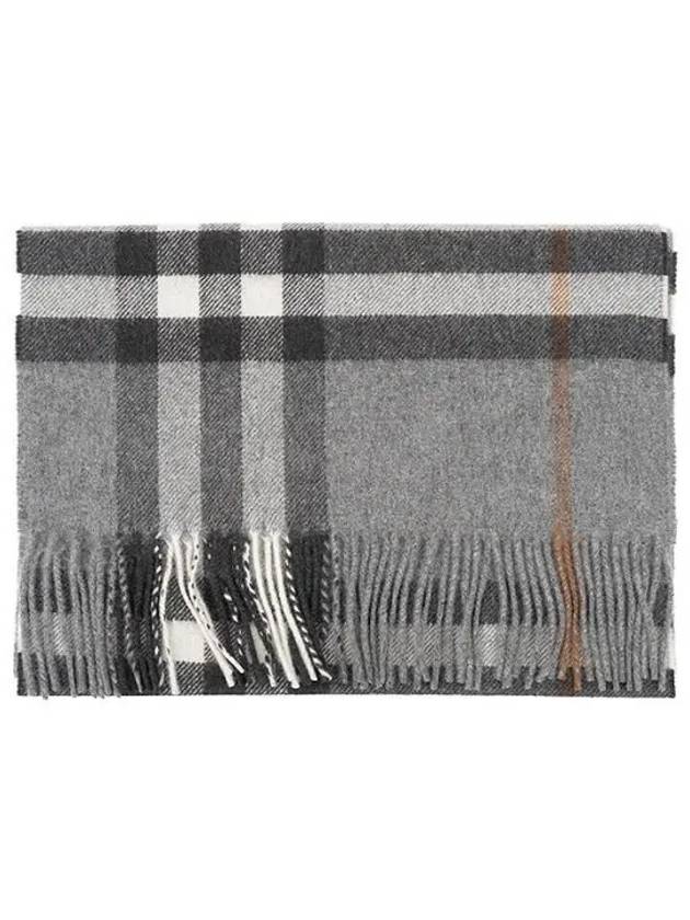 Giant Check Cashmere Muffler Gray - BURBERRY - BALAAN 2