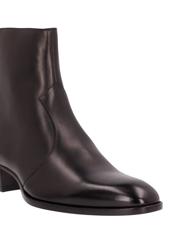 Classic Wyatt Zipper Ankle Boots Black - SAINT LAURENT - BALAAN 5