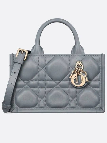 Macrocannage Calfskin Strap Mini Book Tote Bag Grey - DIOR - BALAAN 2