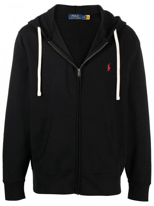 Embroidered Pony Logo Zip Up Hoodie Black - POLO RALPH LAUREN - BALAAN 2