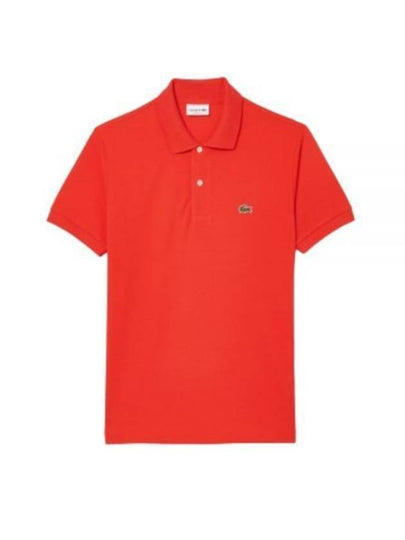 Men's Logo Classic Fit Cotton Short Sleeve Polo Shirt Red Orange - LACOSTE - BALAAN 2