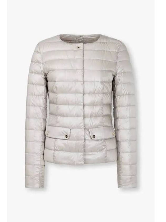 Women s Round Neck Light Down Padded Jacket Ecru - HERNO - BALAAN 1