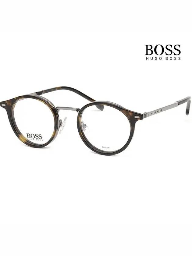 Eyewear Round Titanium Eyeglasses Havana - HUGO BOSS - BALAAN 2