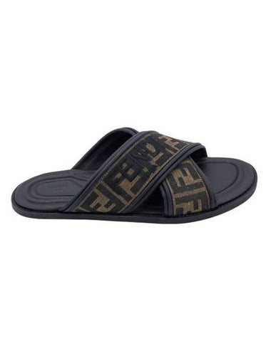 FF Logo Slipper Brown - FENDI - BALAAN 1