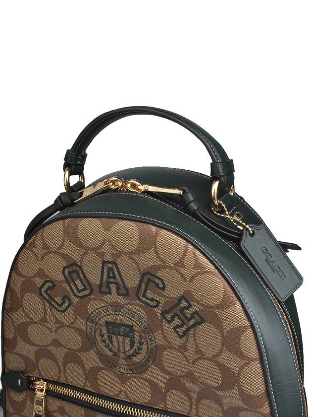 brown logo pattern backpack - COACH - BALAAN 6