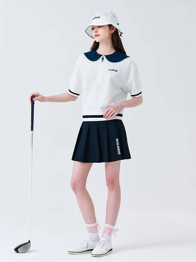 Ball marker patch nylon pleated skirt NAVY - MONBIRDIE GOLF - BALAAN 9