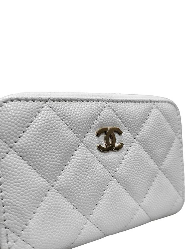 Women s AP0216 White Caviar Skin Zipper Card Wallet - CHANEL - BALAAN 5