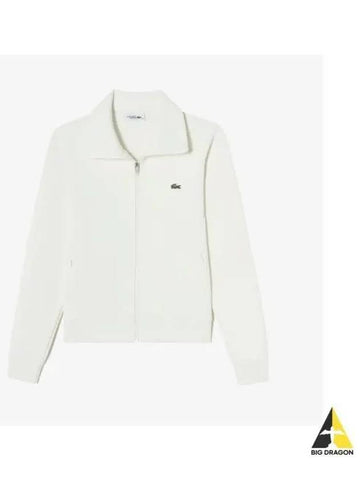 Women s Ribbed High Neck Zip up OFFWHITE Off White - LACOSTE - BALAAN 1