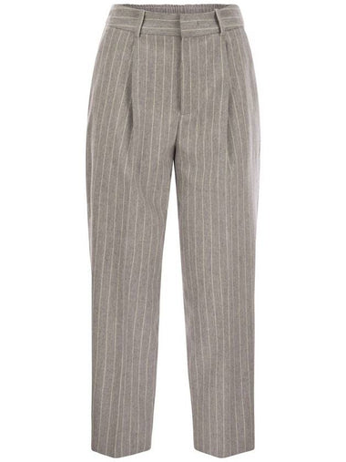 DAISY - Wool and cashmere pinstripe pants - PT TORINO - BALAAN 1