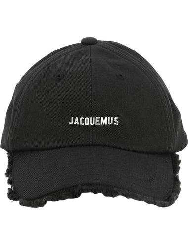 La Casquette Artichaut Fringe Metal Logo Ball Cap Black - JACQUEMUS - BALAAN 1