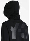 Back Big Logo Print Zip Up Hoodie Black - Y-3 - BALAAN 5