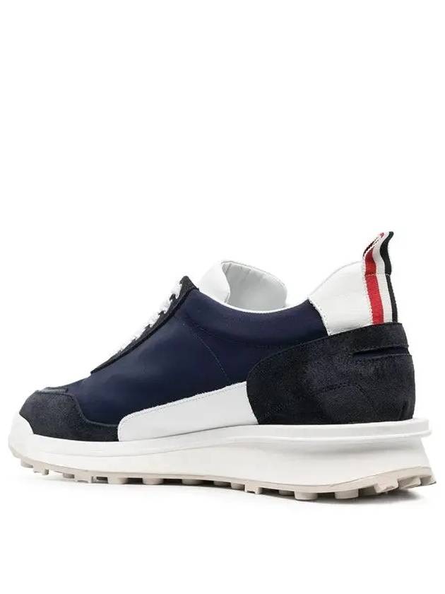 Eco Trainer Nylon Low Top Sneakers Blue - THOM BROWNE - BALAAN 4