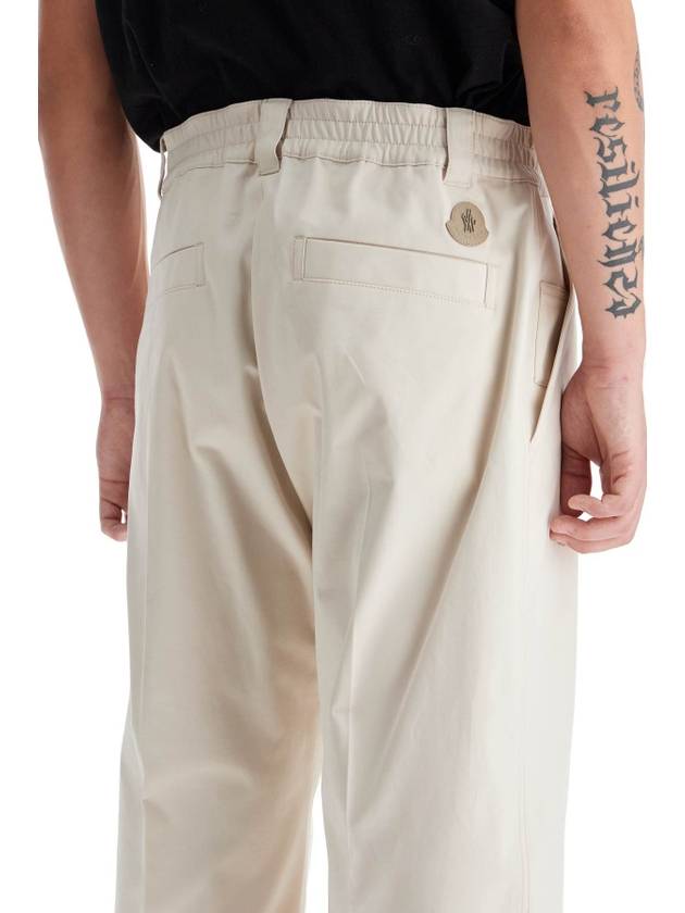 Cotton drill straight pants light beige - MONCLER - BALAAN 5