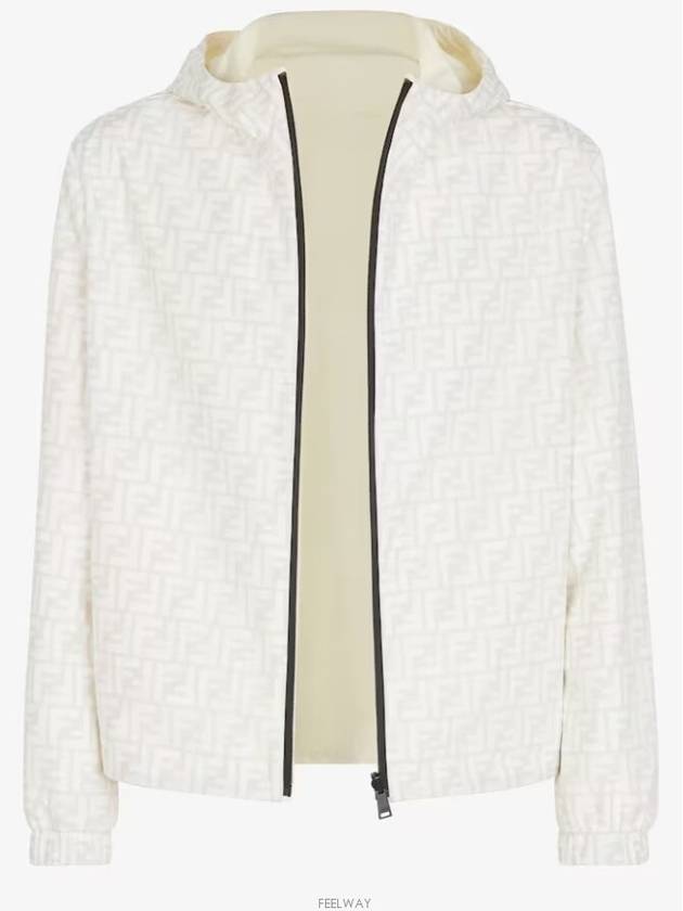 Men's Logo Pattern Reversible Windbreaker White - FENDI - BALAAN 4