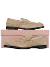 Suede Penny Loafer Ecru - MIU MIU - BALAAN 11