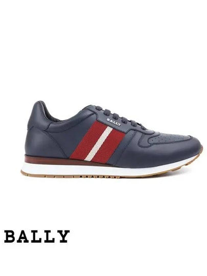 Astell Leather Low-Top Sneakers Navy - BALLY - BALAAN 2