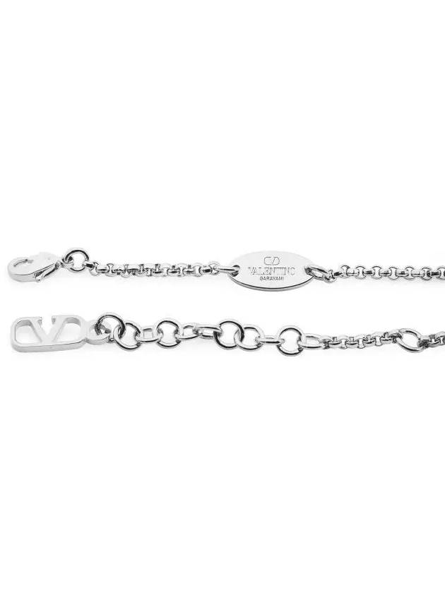 V Logo Crystal Bracelet Silver - VALENTINO - BALAAN 4