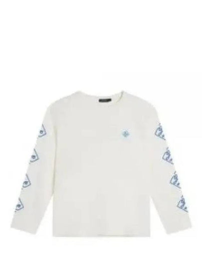 Camilo Graphic Crew Neck Long Sleeve T-Shirt Cloud White - J.LINDEBERG - BALAAN 2