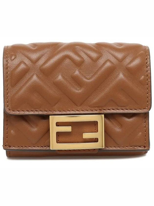 FF Baguette Flap Card Half Wallet Brown - FENDI - BALAAN 2