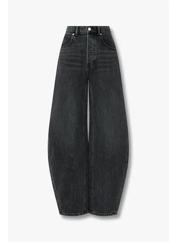 Over Rounded Denim Pants Washed Black - ALEXANDER WANG - BALAAN 1