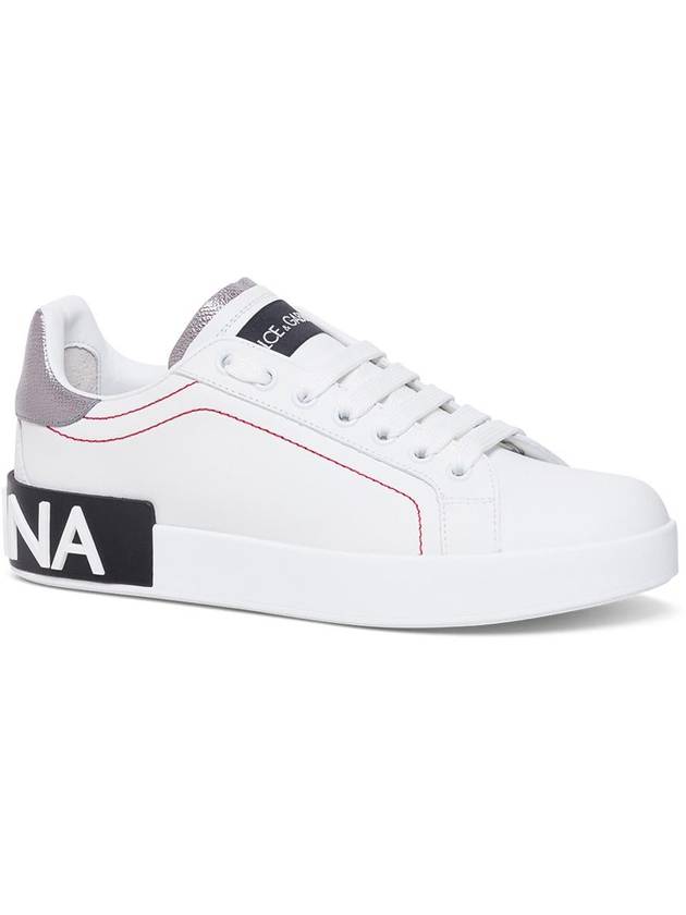 Portofino Silver Tab Low Top Sneakers White - DOLCE&GABBANA - BALAAN 3