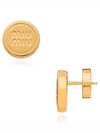 Round Logo Earrings Gold - MIU MIU - BALAAN 2