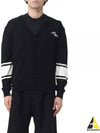 Embroidered Logo Wool Cardigan Black - MSGM - BALAAN 2