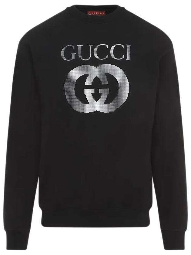 Embellished Logo Crew Neck Sweater Black - GUCCI - BALAAN 2