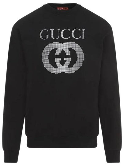 Embellished Logo Crew Neck Sweater Black - GUCCI - BALAAN 2