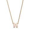 Mini Pop H Pendant Necklace Gold Rose Dragee - HERMES - BALAAN 2