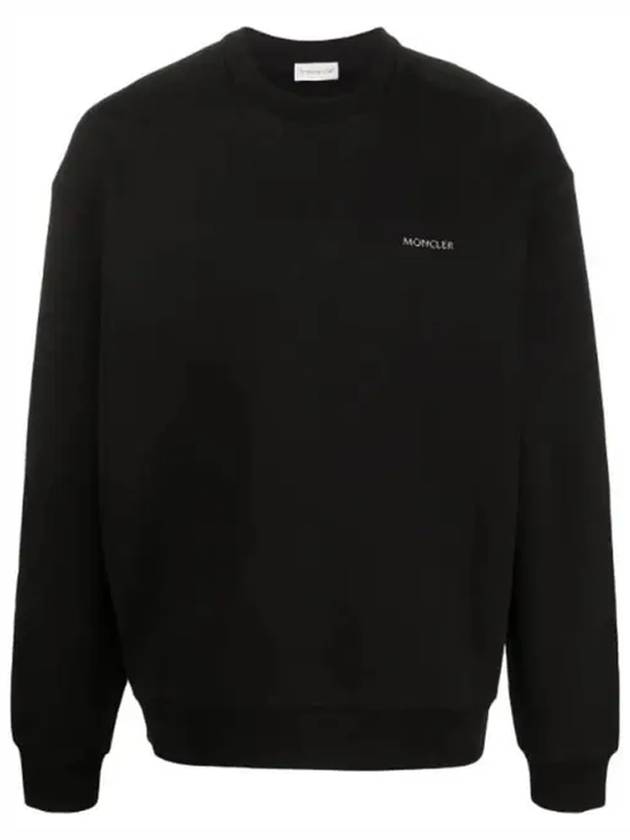 Logo Print Crewneck Sweatshirt Black - MONCLER - BALAAN 1