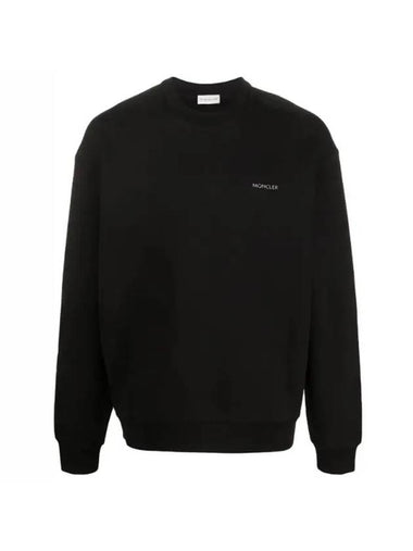 Logo Print Crewneck Sweatshirt Black - MONCLER - BALAAN 1