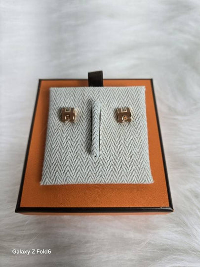 Pop H Mini Earrings Rose Gold - HERMES - BALAAN 2