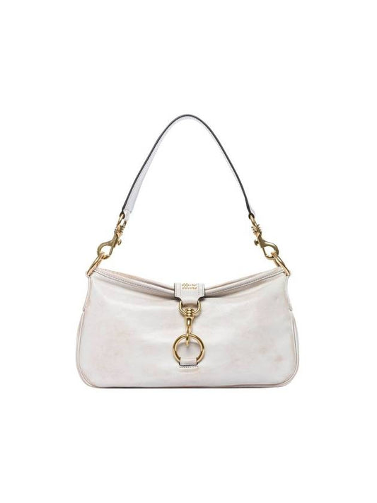 Snap Hook Leather Shoulder Bag White - MIU MIU - BALAAN 1