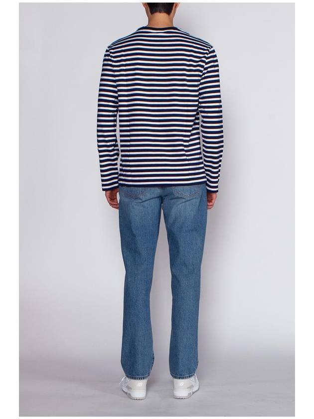 Fox Head Patch Regular Marin Long Sleeve T Shirt Navy Stripes - MAISON KITSUNE - BALAAN 5