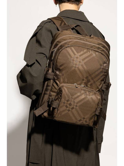 Burberry Backpack With Check Pattern, Men's, Brown - BURBERRY - BALAAN 2