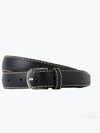 Slim Grained Leather Belt Black - TOTEME - BALAAN 2