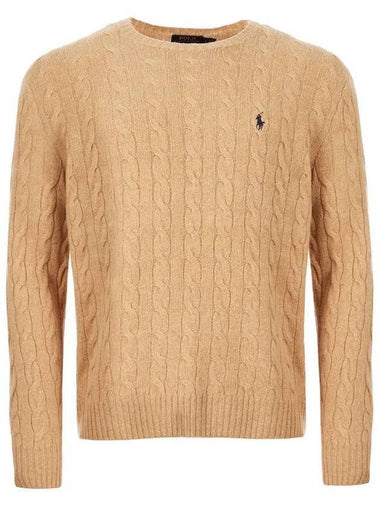 Embroidery Logo Pony Knit Top Light Brown - POLO RALPH LAUREN - BALAAN 1