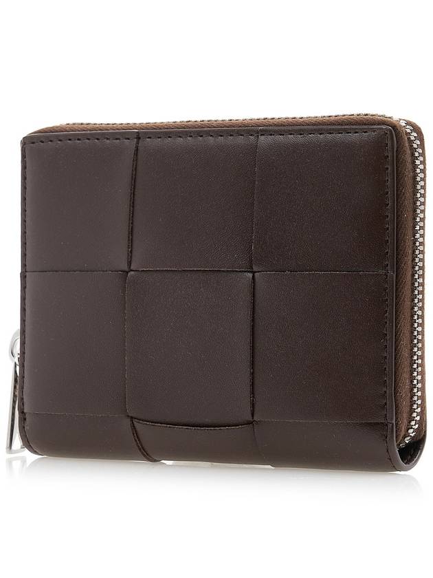 Cassette Zip Around Leather Half Wallet Brown - BOTTEGA VENETA - BALAAN 3