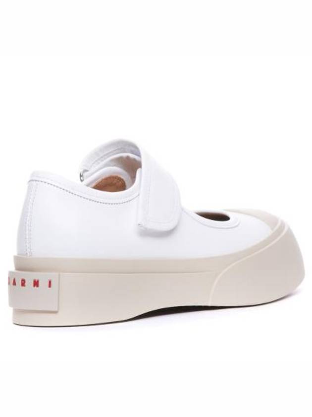 Nappa Leather Mary Jane Low Top Sneakers Lily White - MARNI - BALAAN 3