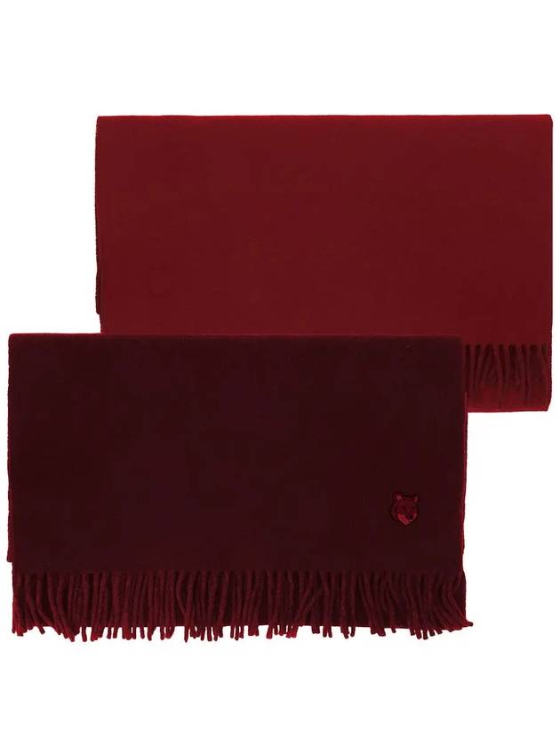 Bold Fox Head Double Face Scarf Red - MAISON KITSUNE - BALAAN 2