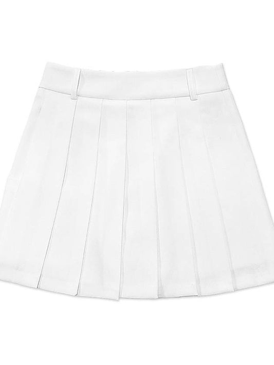 Warm Pocket Pleats Peach Brushed Pleated Skirt WHITE - MONBIRDIE GOLF - BALAAN 2